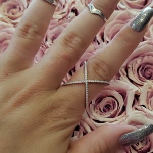 X Swarovski white gold ring